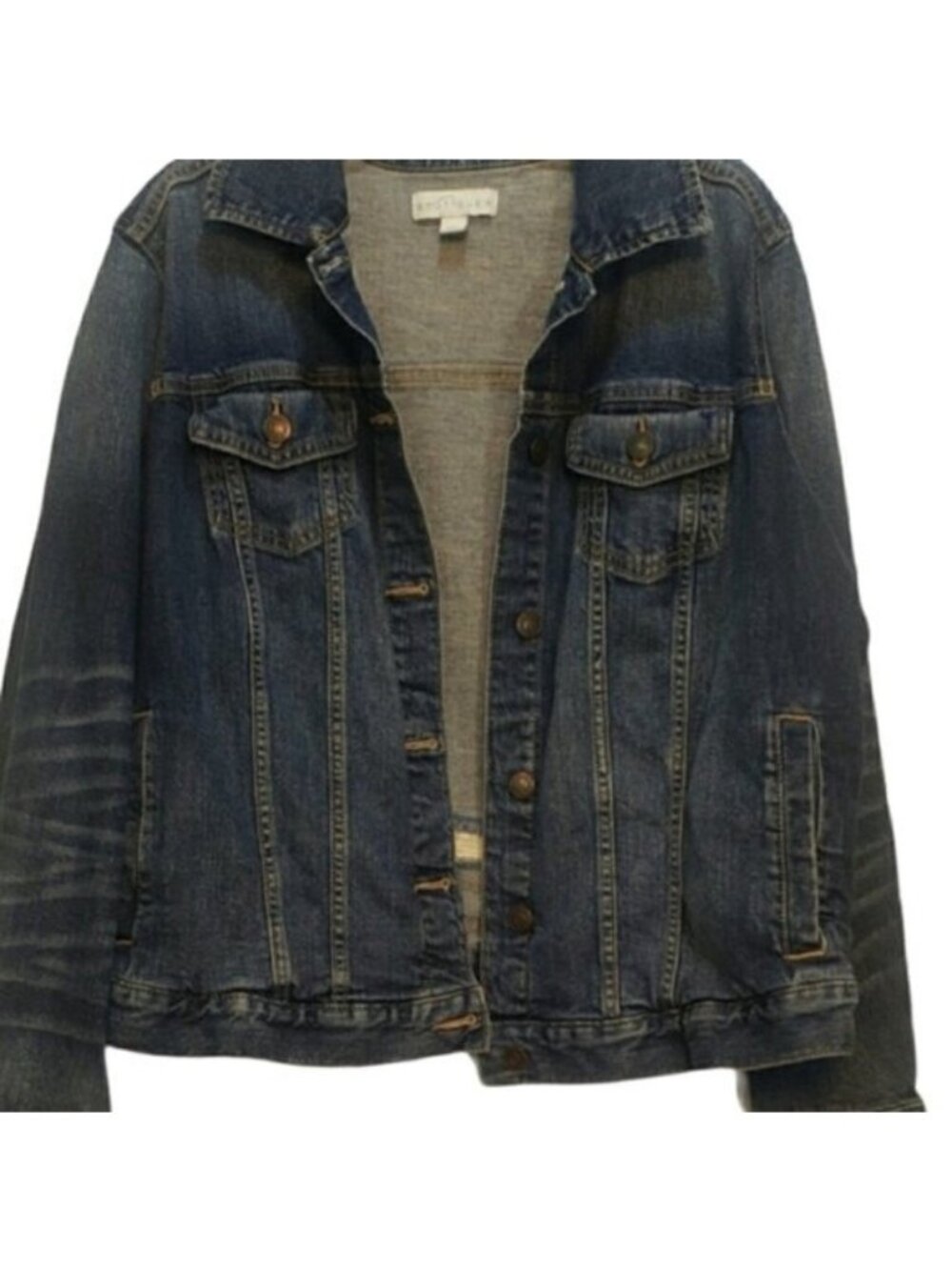 Boutique Denim Distressed Jean Jacket OX